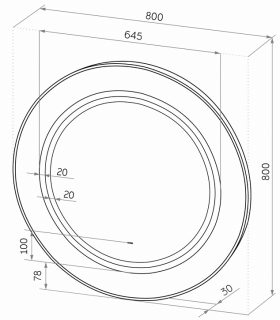 Зеркало с подсветкой Continent Forest ЗЛП302 с бесконтактным сенсором 80см декоративный мох